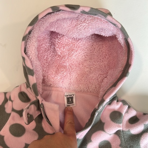 Carters - one piece fleece body suit, snowsuit, 3m - Picture 2 of 4